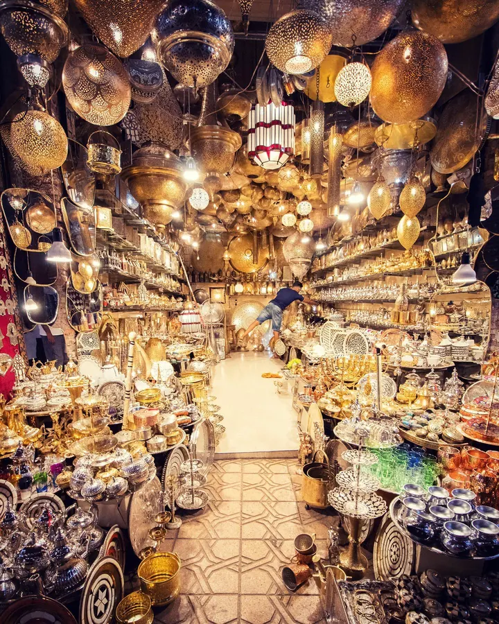 Lantern shop in a Moroccan souk