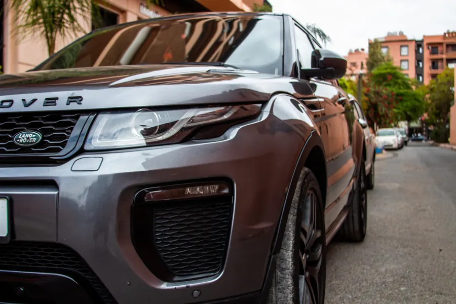Range Rover Evoque front three-quarter on a Brooklyn street